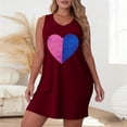 thumbnail image 2 of Fewfanhot Women's Sleepwear Valentine's Day Print Strappy Sleeveless Loose Long Nightgown – Soft & Cozy for Sleeping, Home Lounge Dress, 2 of 6