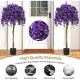 thumbnail image 4 of QRKD 53" Artificial Bougainvillea Tree, Faux Silk Flower Plant in Pot with 576 Flowers & 288 Leaves, Indoor Outdoor Fake Bougainvillea for Home, Office and Garden Decor, Purple, 4 of 9