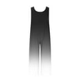 thumbnail image 4 of Uaswgudfs Summer Linen Jumpsuits for Women Button Down Sleeveless Casual Jumpers Loose Wide Legs Rompers Overalls with Pockets Black L, 4 of 5