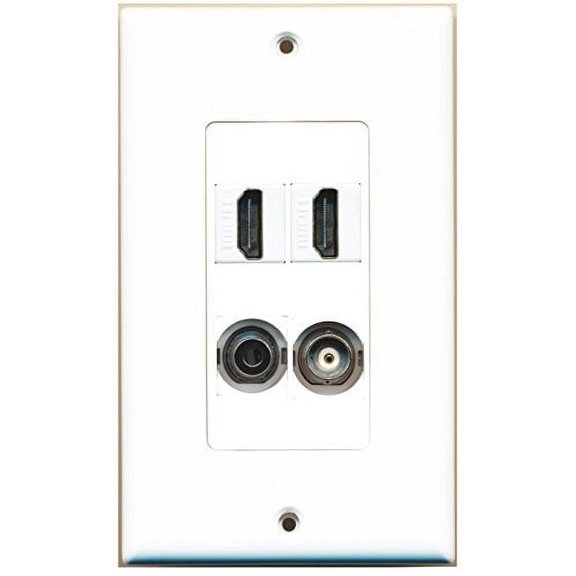 RiteAV - 2 Port HDMI 1 Port 3.5mm 1 Port BNC Wall Plate Decorative