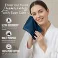 thumbnail image 3 of RIVERSIDE 12 Pack Cotton Face Towels 12x12 Ultra Soft & Absorbent Wash Cloths for Gym and Spa - Dark Blue, 3 of 9