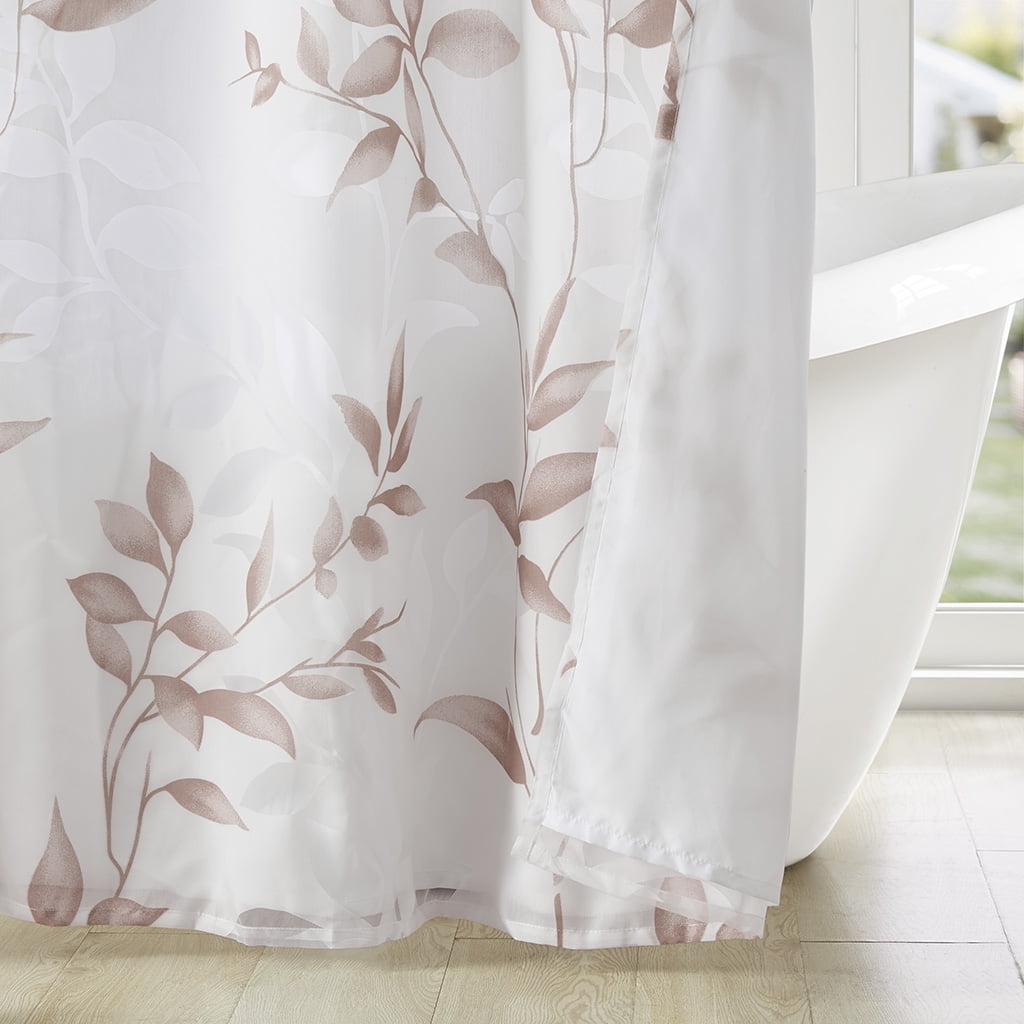 MAYEERTY Burnout Printed Shower Curtain, Multicolor Floral Bathroom Shower Curtains