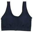 thumbnail image 6 of Delta Burke Intimates Women's Plus Size Seamless Comfort Band Lacey Detail Bra 2 Piece Set - Rose and Navy Blue - 2X-Large, 6 of 7