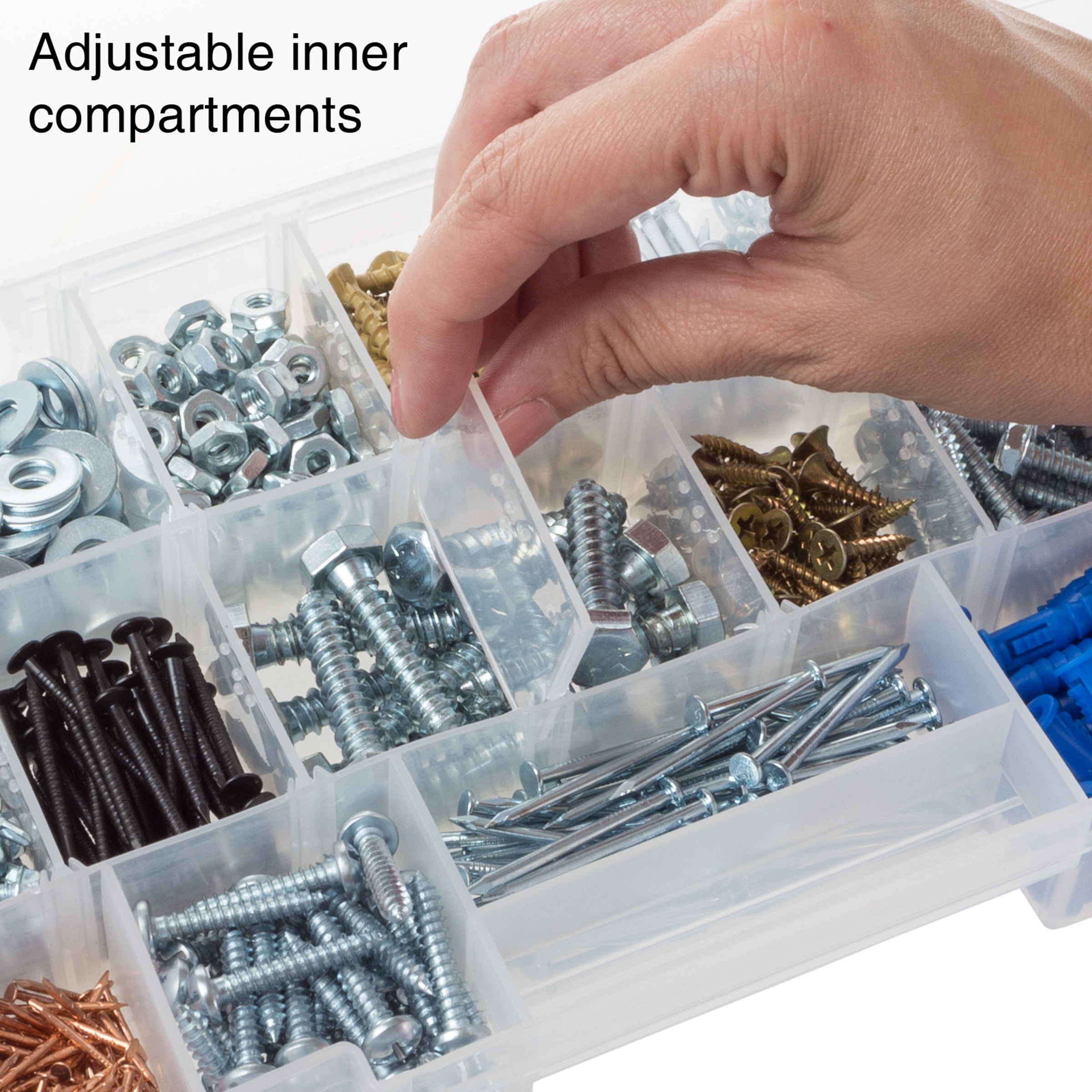 Storage and Tool Box-Durable Organizer Utility Box-4 Drawers with 19 Compartments Each for Hardware Fish Tackle Beads and More by Stalwart (Purple)