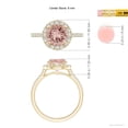 thumbnail image 4 of ANGARA Natural Round 1.65 ct Morganite Halo Ring with Diamond Accents in 14K Yellow Gold for Women | Birthday, Anniversary, Jewelry Gift for Women | Natural Morganite Ring, 4 of 11