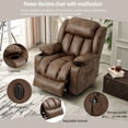thumbnail image 4 of BALICHUN Large Power Lift Recliner Chair with Massage and Heat for Elderly, Overstuffed Wide Recliners, Breathable Leather with Breathable microporous, USB Ports, 2 Cup Holders (Light Brown), 4 of 11