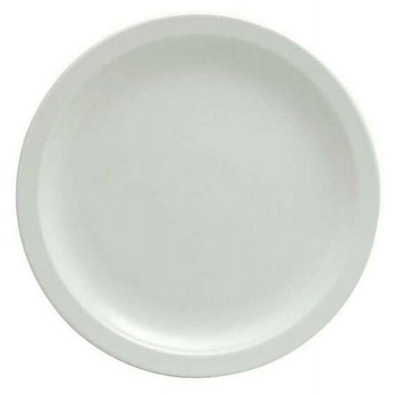 9 in. Bright White Narrow Rim Round Plate