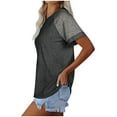 thumbnail image 6 of GA WEIHUA Women's Color Block Tunic Tops Short Sleeve T Shirts Crewneck Loose Shirts Casual Summer Tee Tshirts Blouses(Dark Gray,XXL), 6 of 9