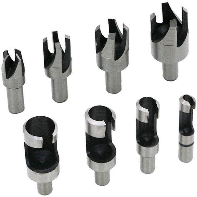 8 Uds herramienta de corte de fresado de tapón de madera brocas de madera brocas de corte de tapón de madera 6mm/10mm/1m/16mm, con brocas cónicas y brocas de garra Adepaton WLJ-2321