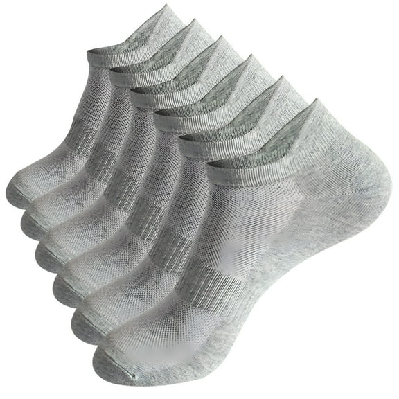 TELOLY Mens Socks 3 Pairs Summer Sports Casual Solid Color Breathable and Sweat Absorbing Thin Socks for Men 9-12 Gray