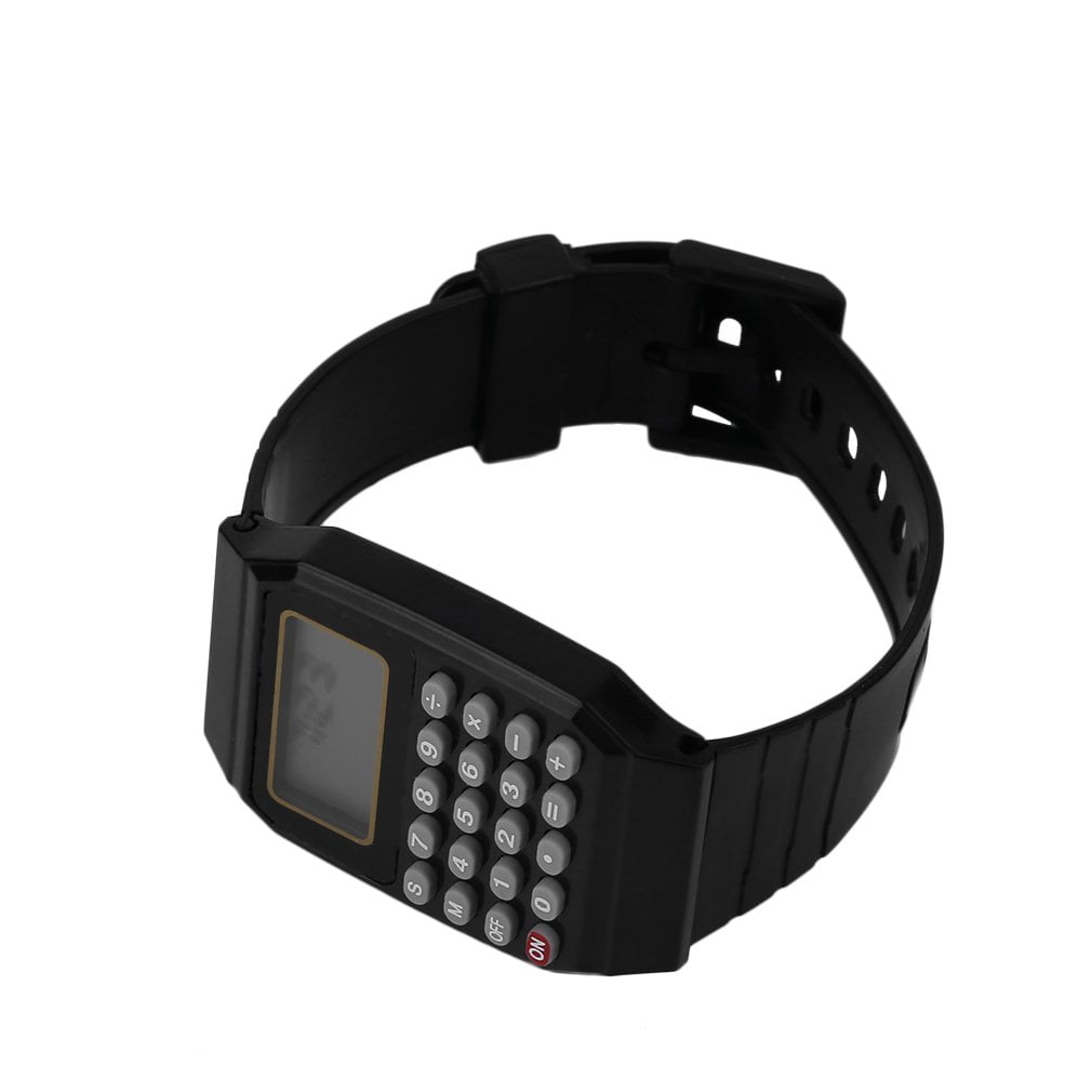 Practical Children Students Calculator Digital Watch Solid Color Silicone Comfortable Wear Calculator Wrist Watch For Kids