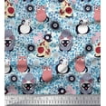 thumbnail image 1 of Soimoi Rayon Crepe Fabric Spiral,Floral & Cat Cartoon Print Fabric by The Yard 46 Inch Wide, 1 of 1