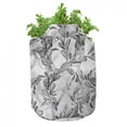 thumbnail image 3 of Grunge Grow Bags 5-Pack, Monochrome Sketch Leaf, Heavyduty Fabric Pots with Handles for Plants, 2 Sizes, Black Grey White, by Ambesonne, 3 of 3