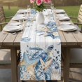thumbnail image 4 of Blue Turtle Coastal Table Runner 36 Inches, Beach Coral Nautical Starfish Sea Eucalyptus Retro Bed Runner Dresser Scarves Tabletop for Indoor Outdoor Parties/Ceremony/Banquet, 13"x 36", 4 of 9