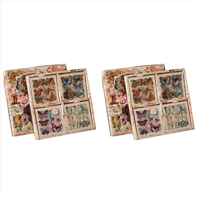 200 Hojas de Pegatinas Vintage para Álbumes de Recortes de Flores y Plantas de Mariposas para Suministros de Diario Basura, de Mariposa
