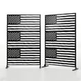 thumbnail image 1 of Elevens Decorative Privacy Screen Outdoor Divider with Stand Metal Corten Steel 75" x 48" x 16" Black, 1 of 5