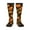 3 Black, variant on Orange Pumpkin print thigh-high socks, crafted for both men and women with a stretchy, high-opaque design perfect for daily wear