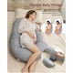 thumbnail image 5 of Momcozy Almohadas de Embarazo Originales en Forma de F, Almohada para Dormir de Maternidad, con Funda de Aire, Gris, 5 of 5