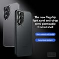 thumbnail image 2 of Compatible With Samsung Galaxy S25 Phone Case,Metal Button and Metal Photo Frame,Frosted Translucent Anti-Fingerprint Shockproof Ultra Slim Rugged Skin Feel Phone Case Cover,Darkblue, 2 of 7