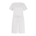 thumbnail image 4 of YDLCAFD Womens Casual Short Sleeve Shorts Solid Jumpsuit With 2 Pockets XXXL, 4 of 7