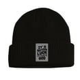 thumbnail image 4 of Black Knit Cuffed Winter Beanie Caps and Hats with Reflective Design for Cycling Running, 4 of 4