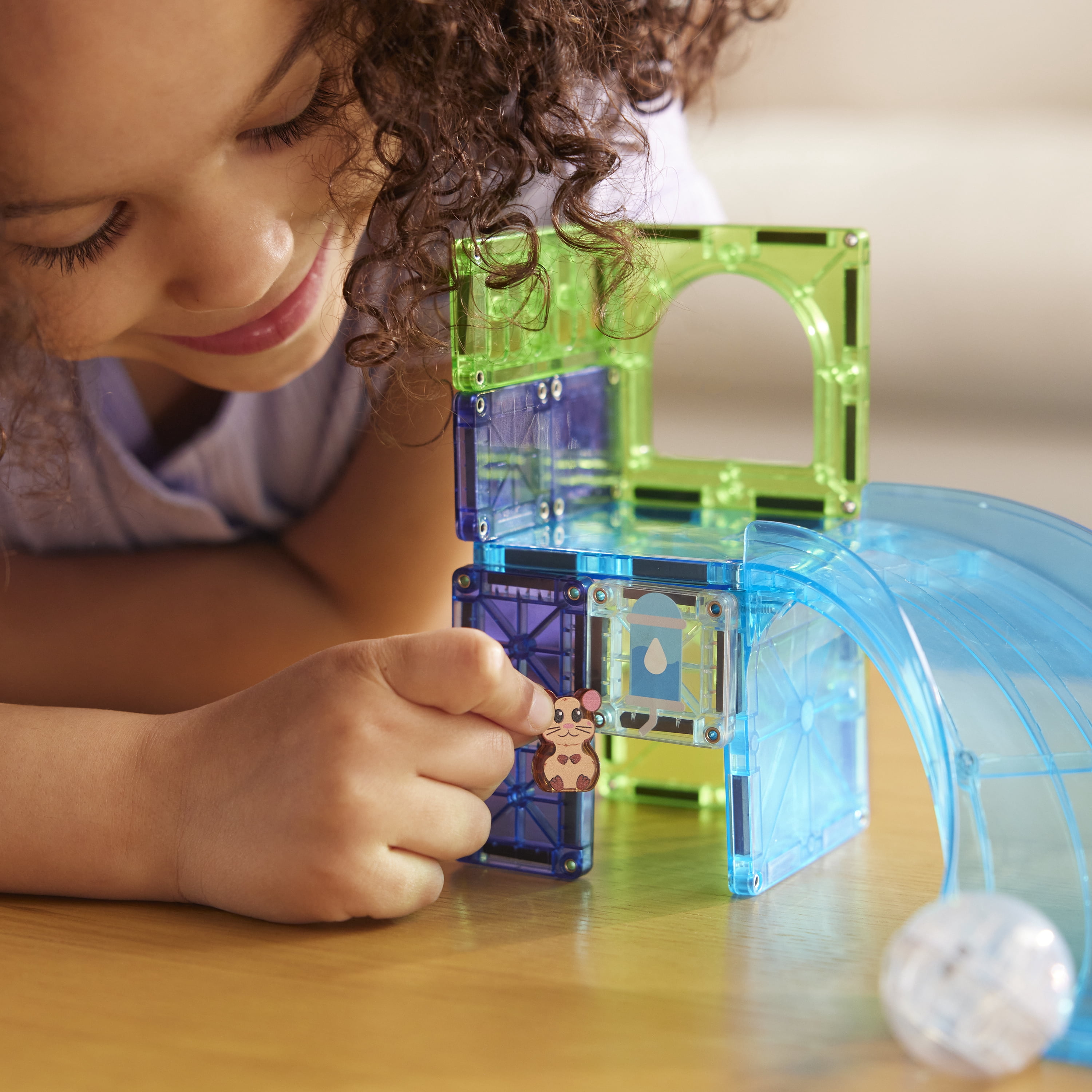 MAGNA-TILES® Hamster Ball 13-Piece Magnetic Construction Set, The Original Magnetic Building Brand