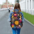 thumbnail image 6 of FORMRS Unisex Backpack Elementary School Travel Bookbag with Reflective Stripes, Futuristic Circles, 6 of 7