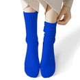 thumbnail image 2 of COUVER Women's Cotton Stretch Crew Length Slouch Socks Royal Blue 2 Pairs Size 9-11 (Womens), 2 of 7
