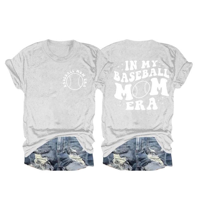 Nouveaux et Tendances T-Shirts Graphiques Uooqdmx pour Femmes, T-Shirt de Baseball pour Femmes, T-Shirts Citation pour Femmes, T-Shirt à Manches Courtes Col Rond Décontracté à la Mode, T-Shirts en Coton pour Femmes, Blanc P