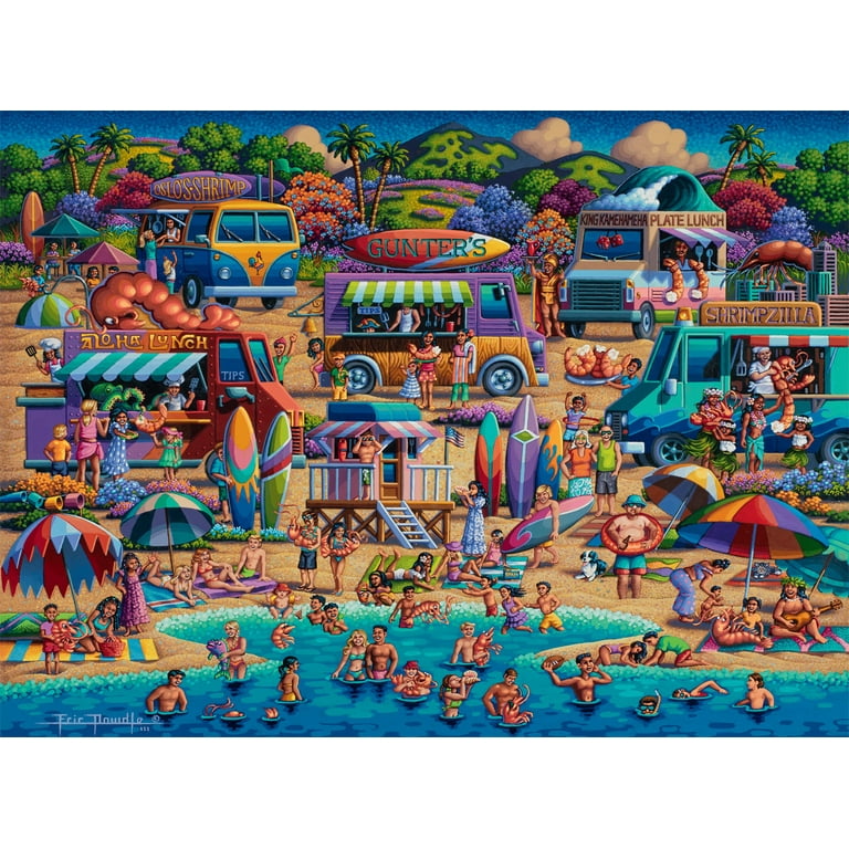 Buffalo Games Puzzle 1000 Pezzi 'Shrimp Trucks' Di Eric Dowdle - 67,9x50,2 Cm