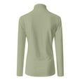 thumbnail image 3 of Lumtrix Women's Mock Turtle Neck Long Sleeve T Shirts Basic Lightweight Stretch Slim Fitted Tops Fall & Winter for Underwear Soft Casual Tops Light Green L, 3 of 5