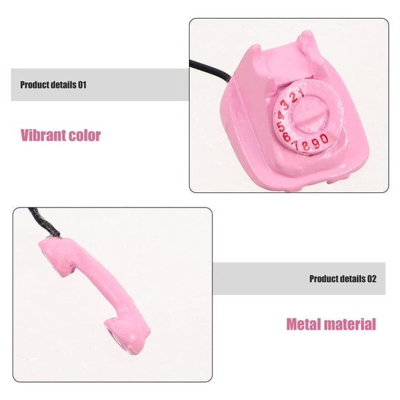 FRCOLOR Vintage Miniature Dollhouse Furniture Retro Telephone Model Mini Scene Decor for Dollhouse Collectibles