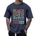 thumbnail image 2 of Mens T-shirts Short Sleeve Letter Print T Shirt Casual Crewneck Daily Wear Outdoor Activities Tees for Men Navy L, 2 of 4