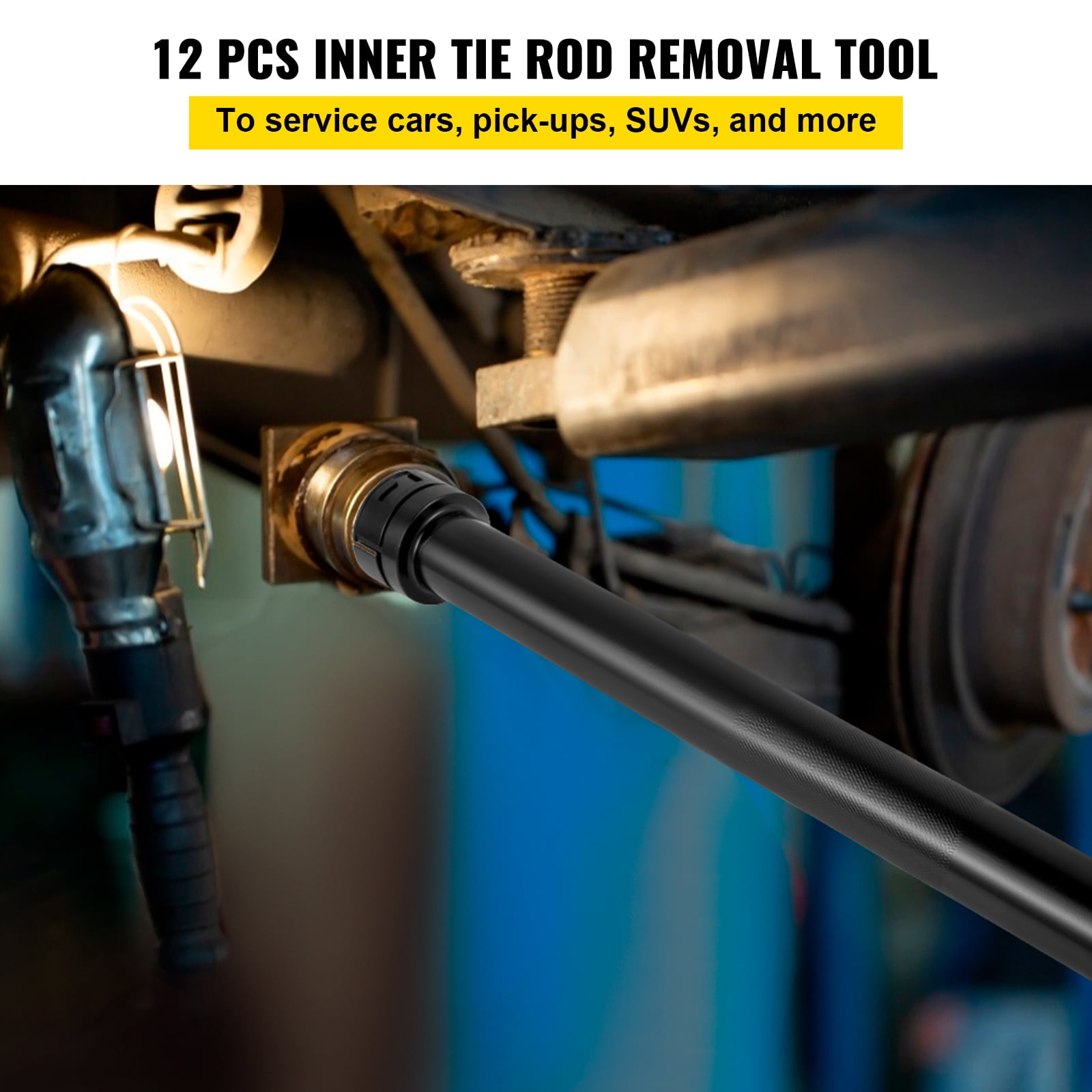 KFFKFF Inner Tie Rod Installation Kit, Includes 13 Crowfoot Adapters, Durable 1/2 Inch Drive Tube for Efficient Removal, Crafted from Robust Steel, Ideal for Automotive Maintenance