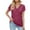 Purple, variant on Summer Fashion Plus Size Tops for Womens 2025 Casual V-Neck Sleeve Patchwork Solid Color Loose T-Shirt Top