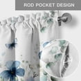 thumbnail image 5 of Valance for Windows,Pastoral Blue Wildflower Butterfly Valances Curtain Rod Pocket Valance for Kitchen Bedroom Living Room Bathroom,Gradient Eucalyptus Leaves Short Curtains Window Treatment 54x18in, 5 of 9