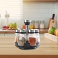thumbnail image 6 of deevoka Revolving Spice Rack Dustproof Non Slip Glass Jar Bottles for Cabinet Pantry Single Layer, 6 of 9