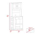 thumbnail image 7 of Nmkwnr Double Door Kitchen Cabinet with 1 Drawer and 2 Shelves and 3 Side Shelves, White, 7 of 7