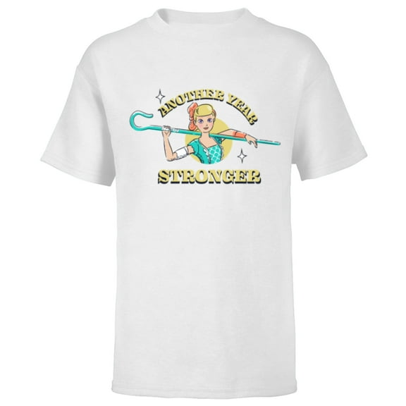 Disney and Pixar’s Toy Story Bo Peep Another Year Stronger - Short Sleeve T-Shirt for Kids - Customized-White