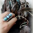 thumbnail image 4 of Anillo de dedo Sunnimix turquesa Tibetano vintage plata antiguo verde, 4 of 6