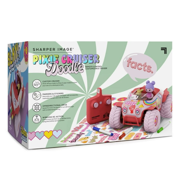 Sharper Image Pixie Cruiser Doodle Customizable RC Car with Markers Stickers Accessories 13 piece Age 6 Walmart Business Supplies