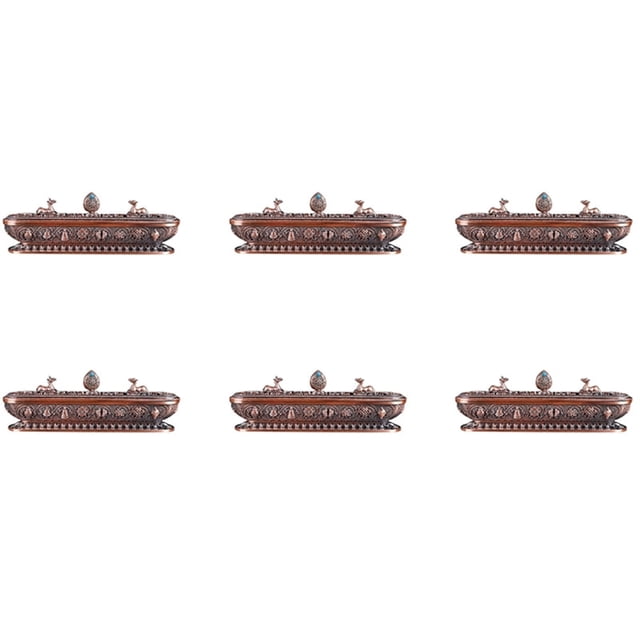 6X Quemador de incienso tibetano antiguo hecho a mano soporte de varilla de incienso casa de té decoración de oficina artesanías adornos 3