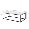 thumbnail image 5 of Censi 47-Inch White Marble Coffee Table Ottoman Center Table for Living Room, Rectangle Modern Industrial Style,Wood and Metal (Marble), 5 of 8