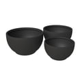 thumbnail image 4 of LeisureMod Grove Mid-Century Modern 3-Piece Fiberstone and Clay Planter Set - Round Plant Pot with Drainage Holes for Indoor and Outdoor Home, Black, 4 of 12