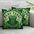 thumbnail image 3 of Nawypu Happy St. Patrick's Day Pillow Covers Clover Hat Beer Square Throw Pillow Covers, Cozy Cushion Case for Men Women Boys Girls Holiday Home Decor Green, 3 of 5