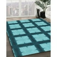 thumbnail image 3 of Ahgly Company Machine Washable Indoor Round Transitional Blue Diamond Blue Area Rugs, 3' Round, 3 of 7