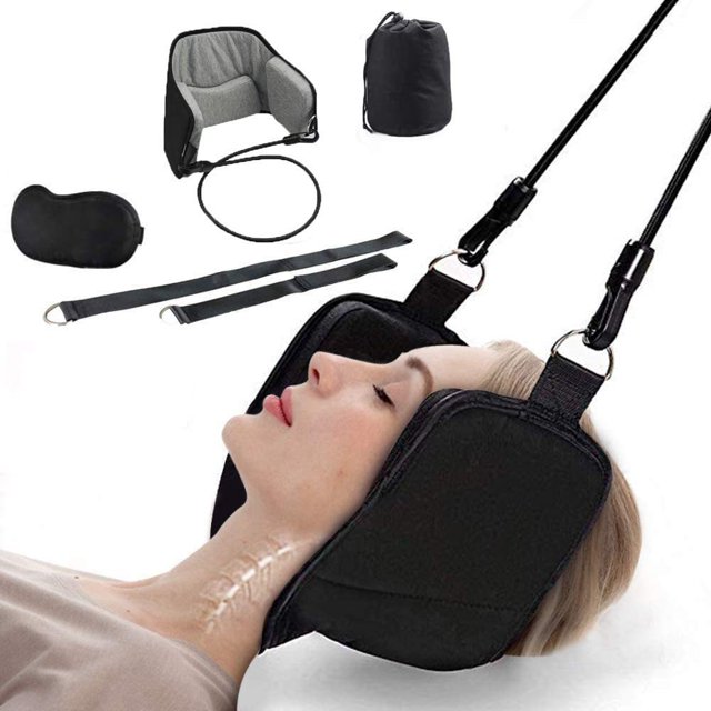 Tracción de cuello para nervios pinzados y protuberancias de disco - Dispositivo de tracción cervical - Unidad móvil de descompresión de cuello y camilla de cuello Shuxiu Wang 8390615158978