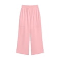 thumbnail image 6 of JIAYUE Women's Pants Solid Color Calf Length Loose High Waist Pocket Comfortable Everyday Wear Casual Bottoms For Women, 6 of 6