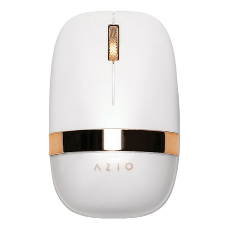 Azio IZO Cordless Optical Computer Mouse, Ergonomic, 3 Buttons, Bluetooth 3.0/5.0/2.4G RF-USB (White Blossom), IM103