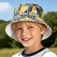 thumbnail image 2 of Vrotazzy Seasonal Print Fisherman Hat Reversible Sun Cap for Kids Boys Girls Lightweight Outdoor Wide Brim Sun Summer,Sizes 1-6 Years, 2 of 6